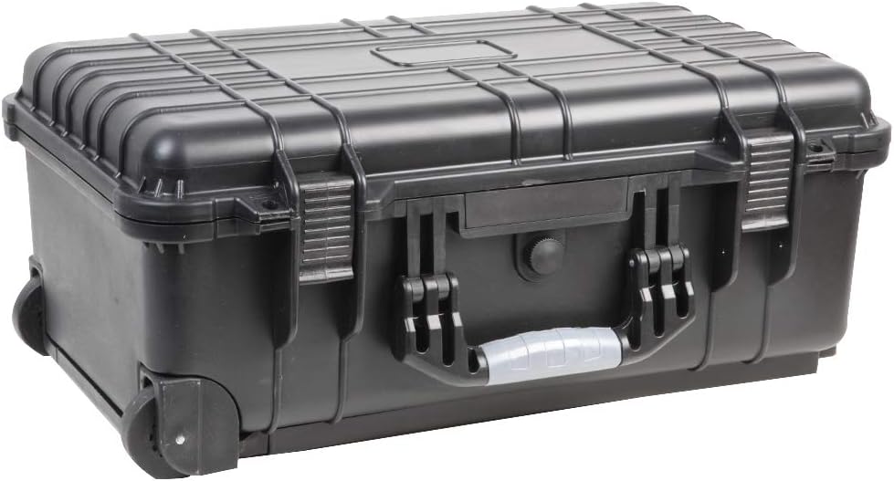 DURATOOL D03137 Black Water Resistant Case with Wheels and Foam Insert - 355mm x 560mm x 230mm