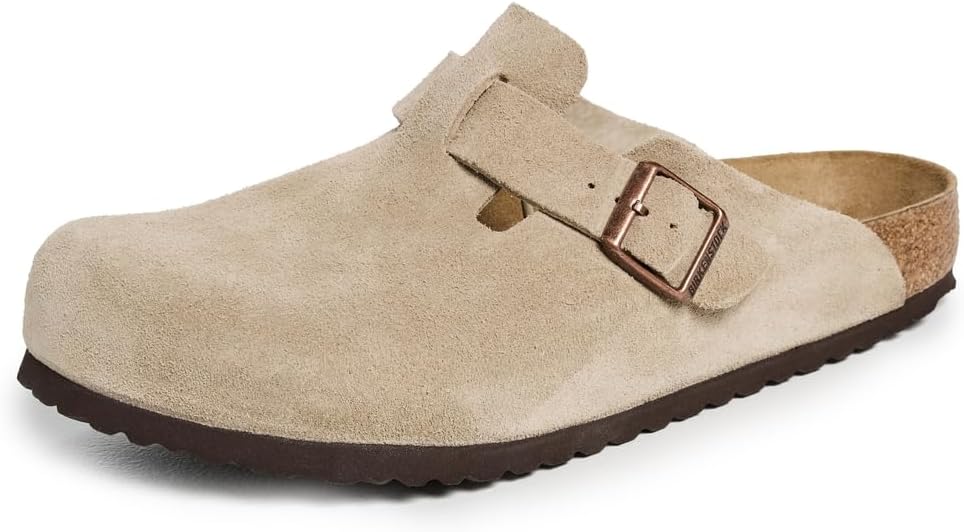 Birkenstock Unisex Boston Soft Footbed, Taupe Suede, 44 M EU