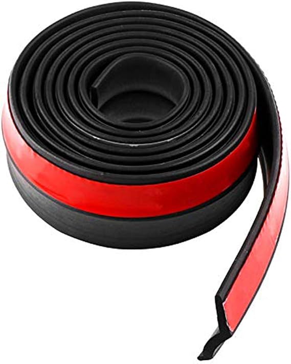 Universal 2.5M Car Front Bumper Lip Splitter Spoiler Rubber Skirt Protector Body Trim 8.2ft (Black Protector)