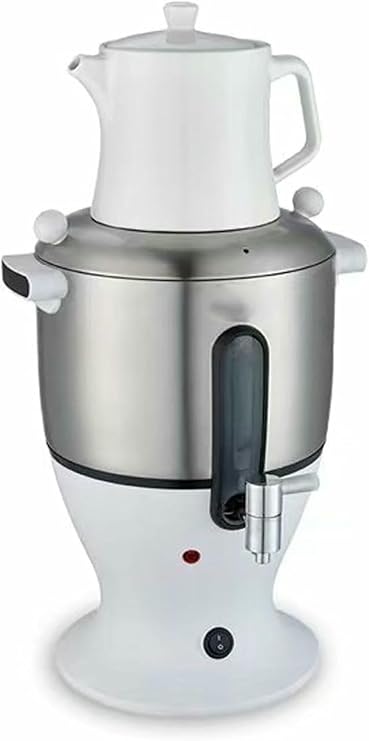 Electric Samovar Tea Maker - Stainless Steel Double Pot Kettle & Infuser, with Keep Warm Function