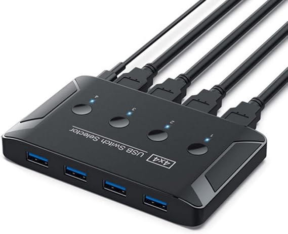 Chenyang USB 3.0 KVM Sharing Switch Selector 4 Computer Sharing 4 USB Devices for Keyboard Mouse Scanner Printer