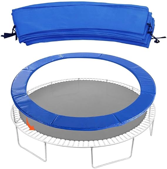 JINS&VICO Trampoline Pad 16ft Replacement Trampoline Safety Pad, Easy Install Round Spring Cover, Waterproof Universal Spring Pad, No Holes for Pole, Blue