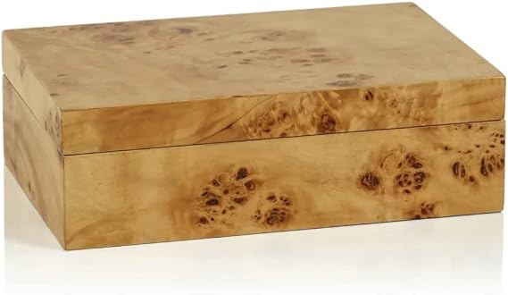 Zodax Leiden Burl Wood Design Decorative Box (Small 7.75")
