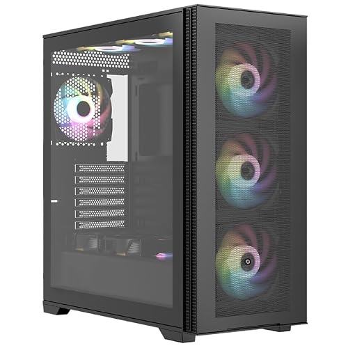 GAMEFORCE Bigmesh ATX Bilgisayar Kasası, 4x120mm RGB Fan, Siyah, Temperli Cam Panel, Oyuncu PC Kasası