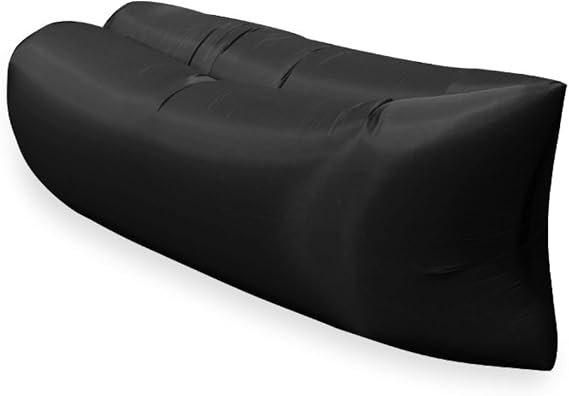 Inflatable Lounger Chair, Inflatable Couch for Camping, Beach, Outdoor - Portable self inflating beach lounger Sofa , Waterproof Quick Inflatable Lounge Chair for Backyard, Travel, Festival (Black)