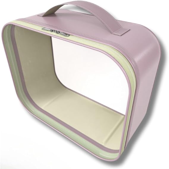 Makeup Bag Cosmetic Organizer Travel Type Leather Look Transparent Organizer (24 * 18 * 11cm) (flatun)
