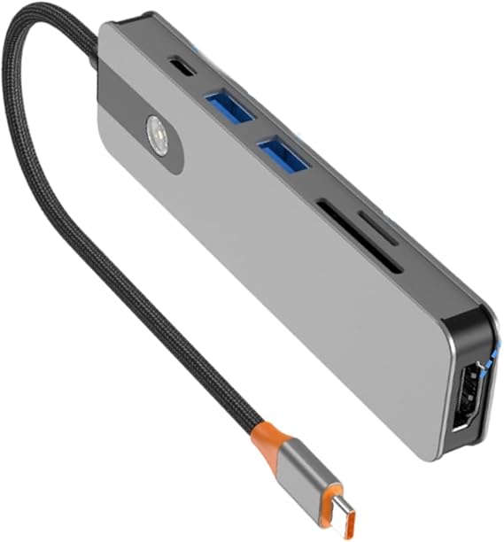 ラップトップ タブレット用編組ケーブル USB C ハブ、4K 60Hz ビデオ出力、100W PD 充電および 2 つの高速 USB ポート C ドッキング ステーション ビデオ アダプター Pd 充電ハブ 2 つの高速ラップトップ ポート エキスパンダー タイプ
