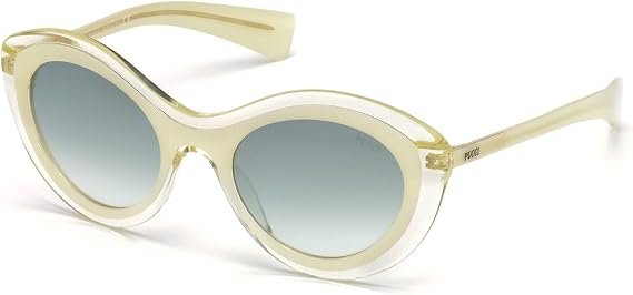 Emilio Pucci EP0080 Sunglasses - Women's, White/Other Frame, Blu Mirror Lenses, 53 mm EP00805324X