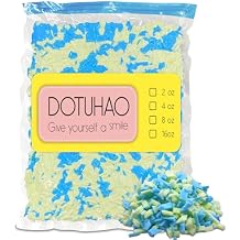 Bean Bag Filler, Blue & Yellow Shredded Memory Foam, Bean Bag Stuffing for Easy Pillow, Mattress Grade Replacement Filling for Dolls, Dog Beds and Pillows (Blue & Yellow,1 LB)