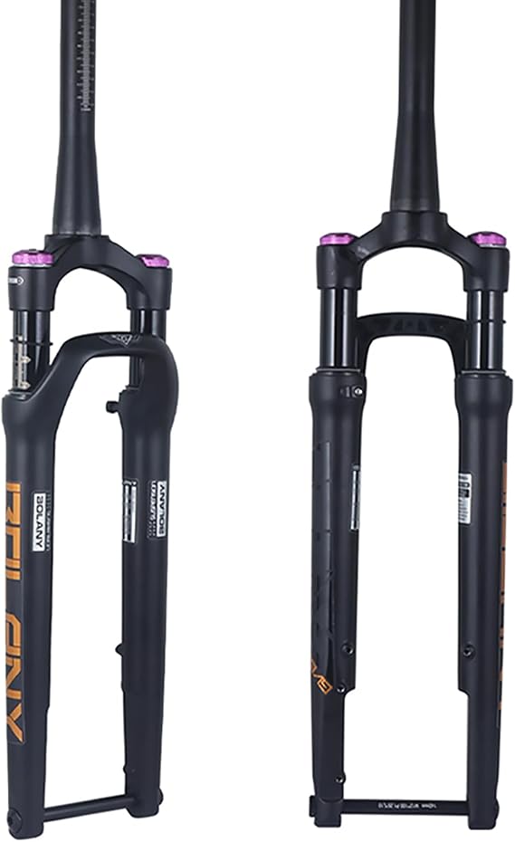 BOLANY Road Bike Suspension Fork 60mm Travel 700C Off-Road Disc Brake XC Air Fork Manual Lock 100 * 12mm Thru Axle Bike Shock