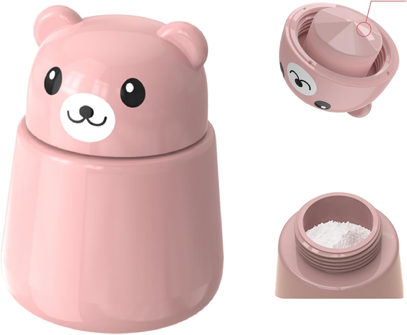 Bear-Shaped Pill Crusher for Seniors, Kids, Cats & Dogs, Pets - Easy Grind Medication Grinder for Vitamins, Pet Medicine & Tablets - Eco-Friendly ABS Plastic Pink