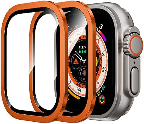 WSKEN for Apple Watch Ultra 3Ultra 2Ultra Screen Protector 49mm,9H Tempered Glass  Titanium Alloy Frame, [Keep Original] [Touch Sensitive] Lightweight Protective Glass Film for iwatch Ultra 321