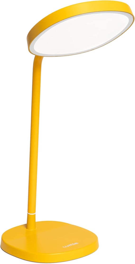 Lumie Task - 10,000 Lux Adjustable Bright Light Therapy Desk Lamp for Mood and Energy Boost and Winter Blues Relief, Crystal Clear Illumination and Maximum Visual Comfort - White Mist (Golden Yellow)