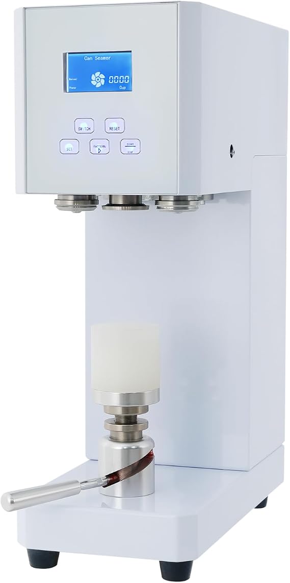 Commercial Can Sealer Machine, 370W 110V Electric Aluminum Cans Sealing Machine, Semi-Automatic Tabletop Can Sealing Tool, Milk Tea Drink Bottle Sealer for Home, Bar, Cafe, Snack Bar