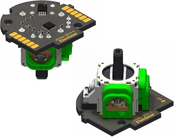 ElecGear 2X Hall Joystick Replacement for eSwap Controller Mini-Stick, PCB Assembly Module with MCU Calibration and Hall Effect Control Stick (Model-A)