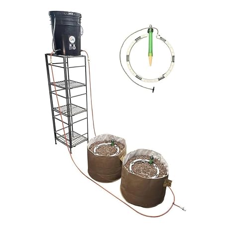 Grow Tent Drip Irrigation System - Blumat Watering Kit for 2 Large Pots (10-20 Gallon) - Automatic Grow Tent Watering System with Efficient Preset Blumat Sensors (Bucket not Included)