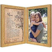 Mom Gift from Daughter Son for Christmas, Birthday, Mother's Day Poem in Frame Personalized Picture Frames for Mom Double 5x7 Hinged Photo Frame Gifts for Best Mother