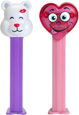 Valentine PEZ Candy Dispenser Set | Valentine PEZ Heart And White Teddy Bear Dispensers With Extra PEZ Candy Refills | Valentines Day Gift | Party Favor