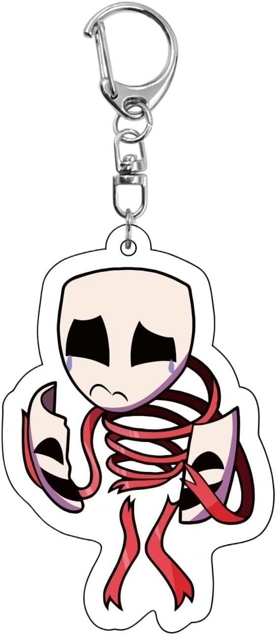 Cartoon Circus Character Acrylic Keychain Cute Clown & Rabbit Figure Keyring Circus Merch Double-Sided Bag Pendant, Backpack Charm Gift for Fans