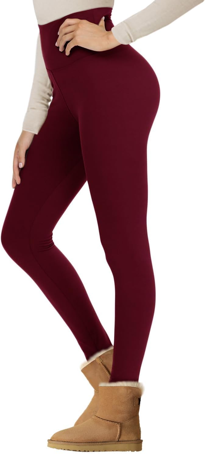 NexiEpoch Fleece Lined Leggings Women - High Waisted Winter Yoga Pants Tummy Control Soft Thermal Warm for Hiking Workout