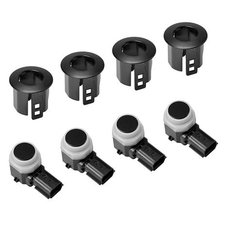 4 Pcs HC3Z15K859A Parking Reverse Aid Sensor & 4 Pcs Bracket | Compatible with 2015-2018 Ford F-150 F-250 F-350 Super Duty Replaces# HC3Z-15K859-A, FL3Z-15K859-B, HC3T-15K859-EA