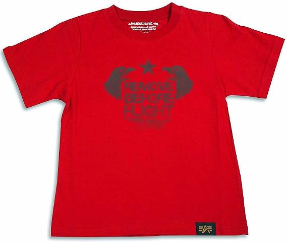 ALPHA INDUSTRIES - Big Boys' Short Sleeve T-Shirt, Red 29422-14/16