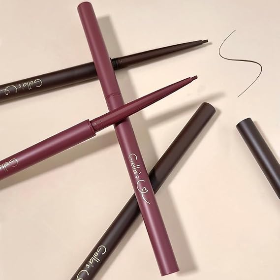 1PC Gellas Super Thin Waterproof Ultra Fine Gel Eyeliner Silky Soft Eyeliner, Black Brown Red Gel Eyeliner (01# Black)