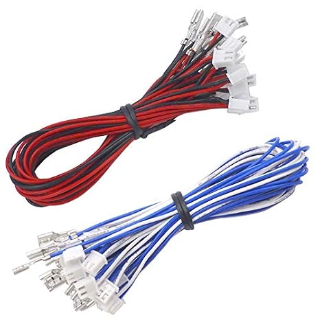 20pcs 2.8mm (0.110") / 4.8mm (0.187") terminal 2 Pin Wire Harness For Sanwa buttons/Zero Delay USB Encoder/HAPP Push Button/Arcade Stick
