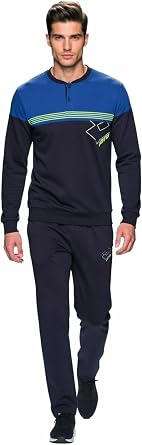Lotto Men's Long Cotton Pyjamas Mercerized Lightweight Summer Pyjamas Also Plus Sizes