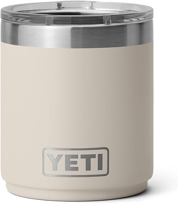 YETI Rambler 10 oz Ceramic Lined Lowball 2.0, Vacuum Insulated with MagSlider Lid, Cape Taupe