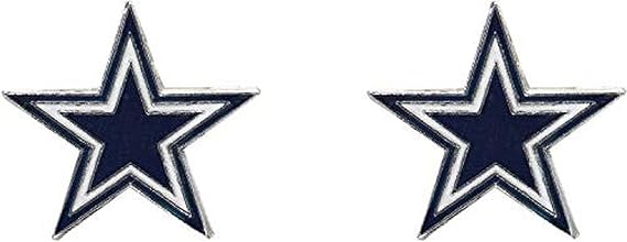 Aminco NFL Dallas Cowboys Logo Post Earrings,Silver, Size 2.5
