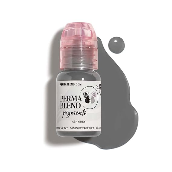 Perma Blend - Ash Grey - Microblading Ink for Permanent Eyeliner - Professional Tattoo Ink - Grey Tattoo Ink Makeup - Vegan (0.5 oz)