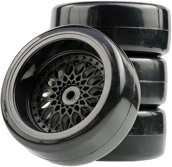1/10 Drift Car Tires Set, Diameter 63mm RC Car Road Wheels and Tires with 12mm Hex RC Drift Car Tires Offset 3/6/9mm Fit for HSP HPI Sakura RC Car Accessories (Color : Offset 9mm)