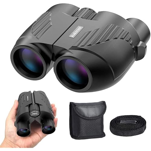 20X25 Compact Binoculars for Adults,Large Eyepiece Waterproof Binocular,Easy Focus Small Binoculars for Bird Watching,Hiking and Concert, Black