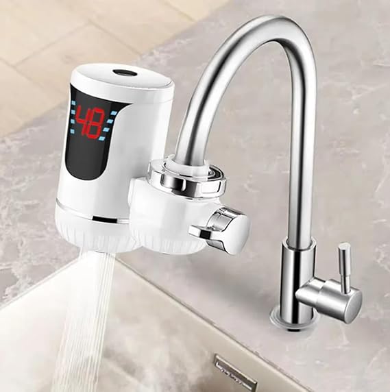 Electric Water Heater 3000W Instant Hot Water Heater Under Sink Plug in Tankless Water Heater on Demand with LCD