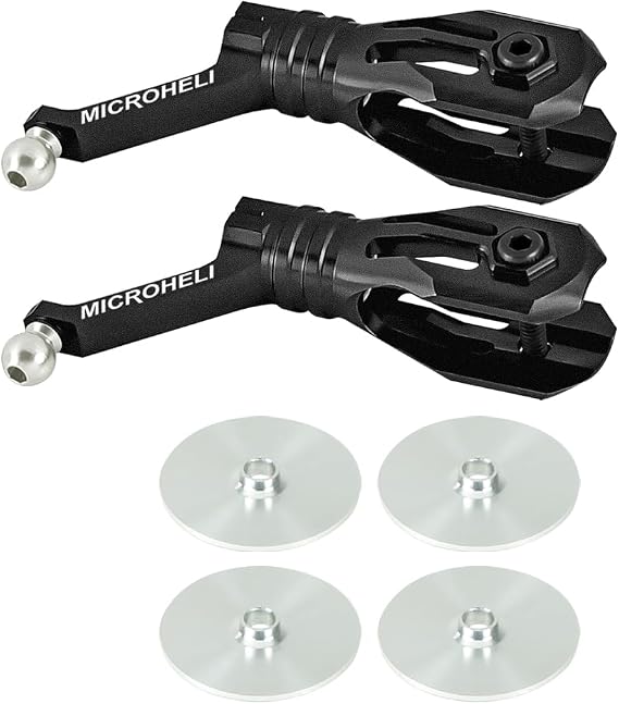 MICROHELI Aluminum Main Blade Grip w/Thrust Bearing (Black) - Blade Revolution 235 CP