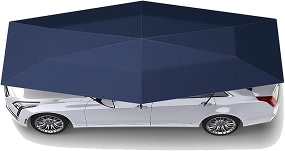 Semi-Automatic Carport Car Umbrella Tent 4.8M Semi-Automatic Sunshade Portable Foldable Car Parasol Uv Protection Waterproof Car Cover (Blue 4.8m)