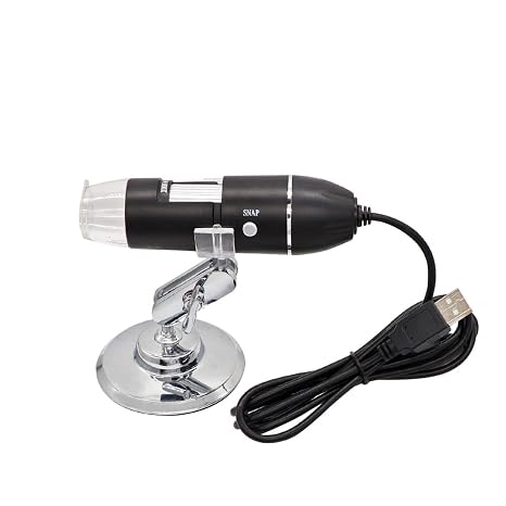 Microscope Accessories Kit Adjustable 1600X USB Digital Microscope Electronic Microscopio Camera 8 LED lights Zoom Magnifier For Soldering Repair Microscope Slides(1600X)