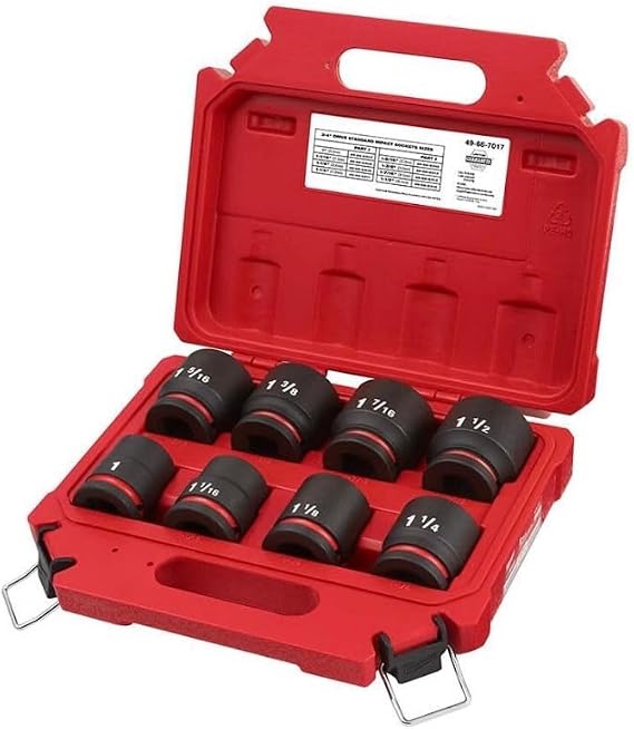 Milwaukee MWK49-66-7017 0.75" Drive SAE Standard 6 Point Shallow Socket Set, 8-Piece
