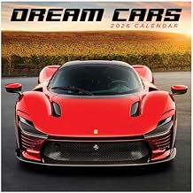 TF Publishing 2026 Dream Cars Wall Calendar - Large Grids for Appointments and Scheduling - Vertical Monthly Wall Calendar 2026 with Premium Gloss Paper for Home and Office Organization - 12x12in