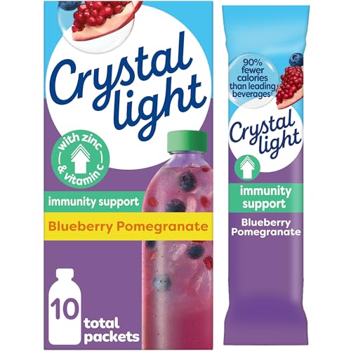 Crystal Light Immunity Support Blueberry Pomegranate naturally flavored with other natural flavor Powdered Drink Mix, .07 oz Packets, 10 per Box