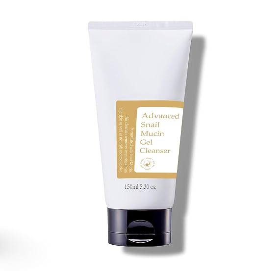 Advanced Snail Mucin Gel Cleanser, 5.07 Fl oz/150 ml Rich Daily Deep Cleansing for Dry & Sensative Skin Luxury Korean Skincare Not Tested on Animals No Parabens, White