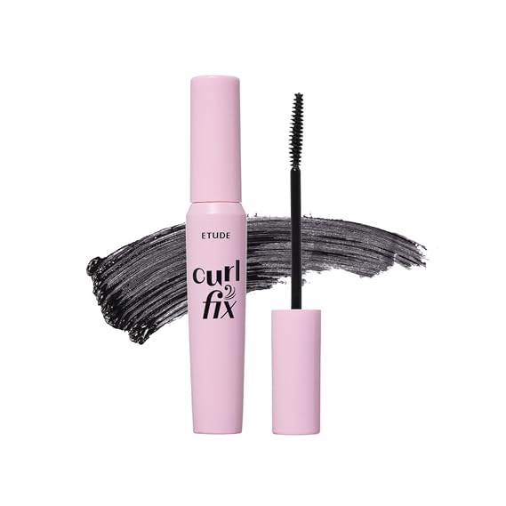 ETUDE Curl Fix Waterproof Mascara, Long-Lasting Curl, Black, 0.27 fl oz