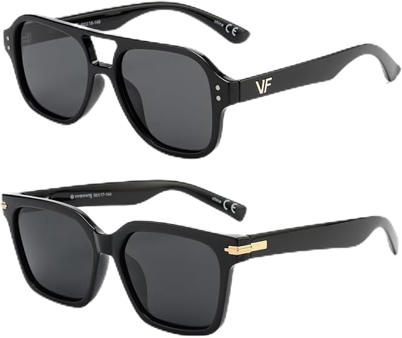 OUWEN Retro Polarized Rectangle Sunglasses Unisex and Trendy Polarized Aviator Sunglasses Unisex