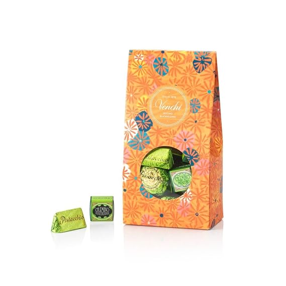 Venchi - Murrine Gift Box with Assorted Pistachio and White Chocolates, 10.69 oz, Gluten-Free, No Artificial Colors or Preservatives, Gift Idea