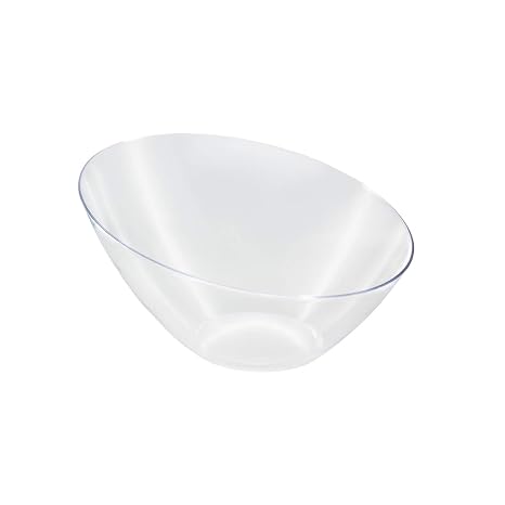 Party Essentials Plastic Serving Angle Bowls for Snacks/Appetizers/Salad, Clear