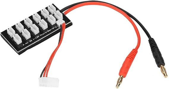 2S 7.4V LiPo Parallel Charging Board JST-PH2.0 3-Pin 4.0mm Banana Plug 2S LiPo Battery Charge Board for Balance Charger Imax B6