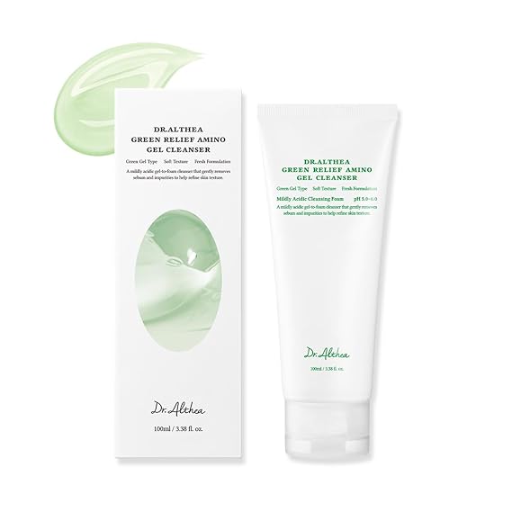 Dr.Althea Green Relief Amino Gel Cleanser, 3.38 Fl Oz, Korean Skin Care