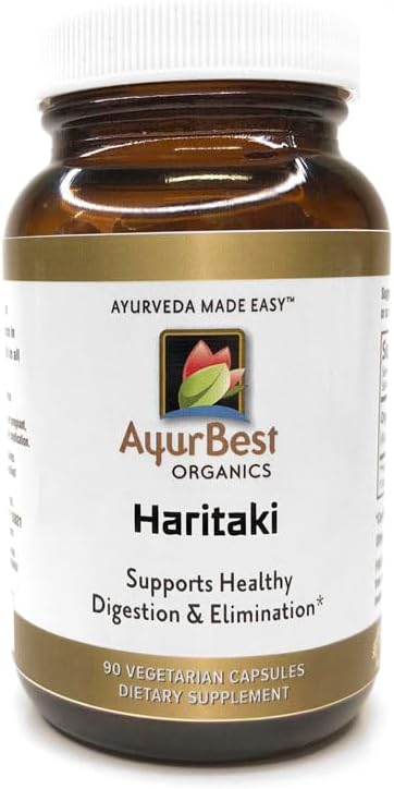 Haritaki Herbal Supplements 500mg Capsules, USDA Organic, Kosher - 90 Count