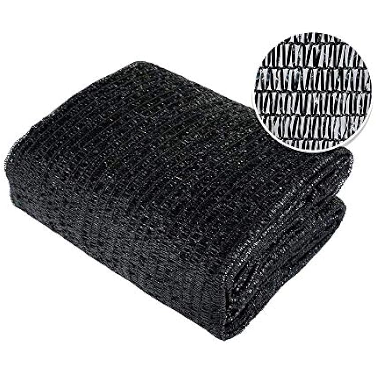 Agfabric 30% Sun-Block Shade Cloth Net Mesh Shade with Clips for Garden Patio&Plants, 6x12ft Black
